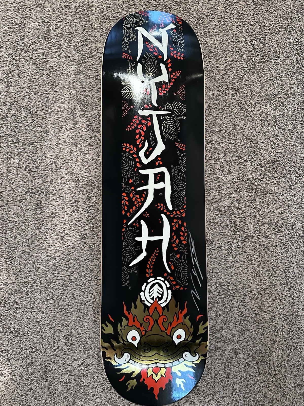 Signed! Element- Nyjah Huston rare gold foil deck- Berrics a