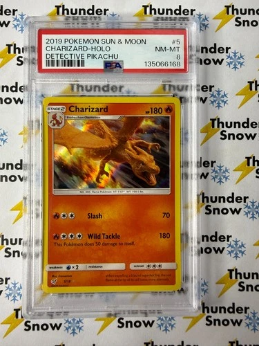 Charizard Holo #5 Detective Pikachu 2019 Pokemon Sun & Moon PSA 8