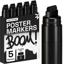 5 Black Acrylic Paint Pens Acrylic Paint Markers Jumbo Tip Fabric Markers For Te