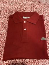 Lacoste Polo Shirt Men  s Size XLarge 7 Classic Fit Wine Short Sleeve