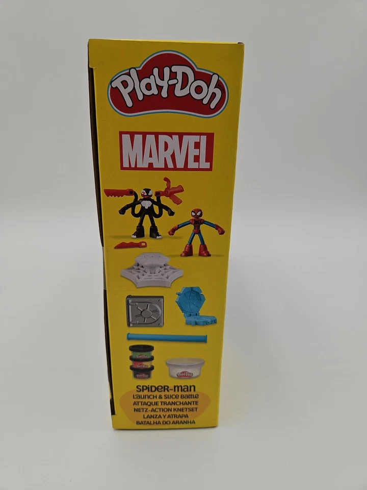 Juego de 2 figuras de acción Bendy Play-Doh Marvel Spider-Man lanzamiento y rebanada de batalla Foto 4 de 4
