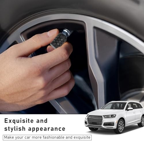 5 PCS Car Tire Valve Stem Caps, Aluminum Auto Wheel Stem Cover with O Black - Picture 6 of 6