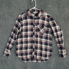 Orvis Classic Collection Shirt Womens Medium Pink Navy Plaid Button Up Slim Fit