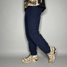 Vintage 90s Champion Sweatpants Womens S Navy Blue Cotton Joggers Made in USA