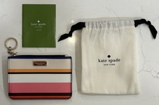 KATE SPADE BITSY LAUREL WAY CREDIT CARD WALLET Berber Stripe NWT 79