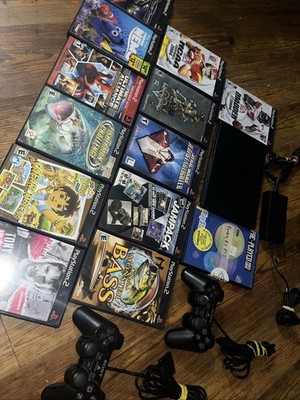 PlayStation 2 PS2 Slim SCPH-70012 TESTED w/ Games Controllers Cords