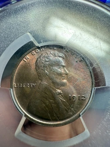 NGC MS-63 BN 1912-p Lincoln Cent Toner Toned Radiant specimen Blue Pink