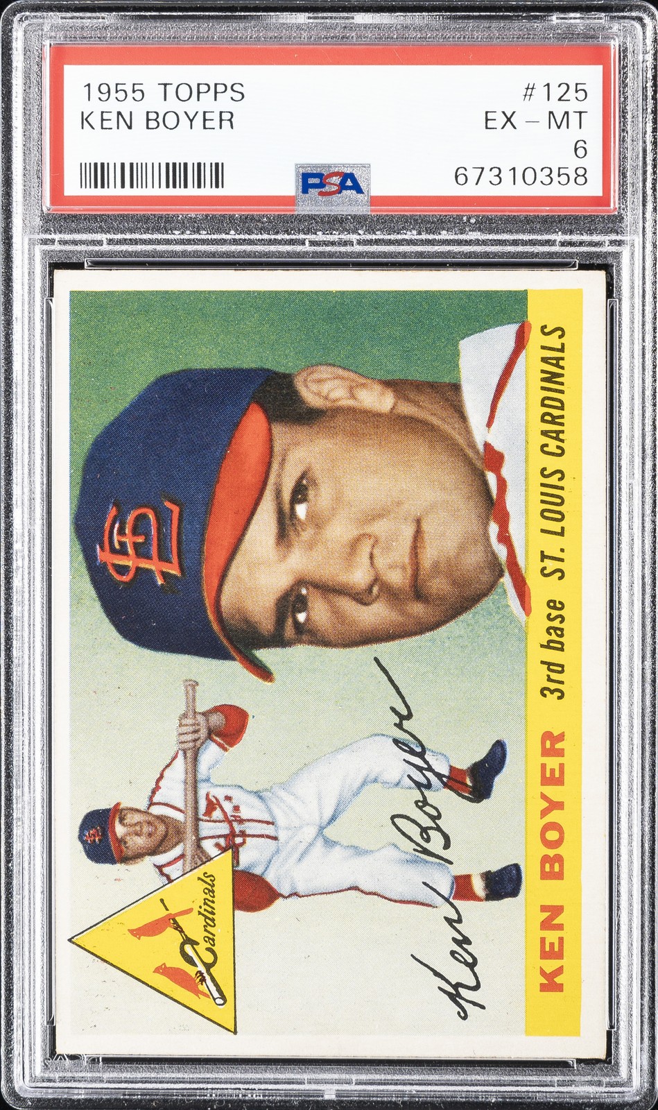 1955 TOPPS #125 KEN BOYER PSA 6