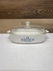 Vtg Corning Ware Cornflower Casserole A-10-B  with Pyrex Lid A-12-C