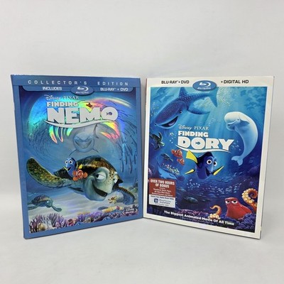 Disney Pixar Finding Nemo/Finding Dory Blu-Ray + DVD Lot 2 Slip Cover Set