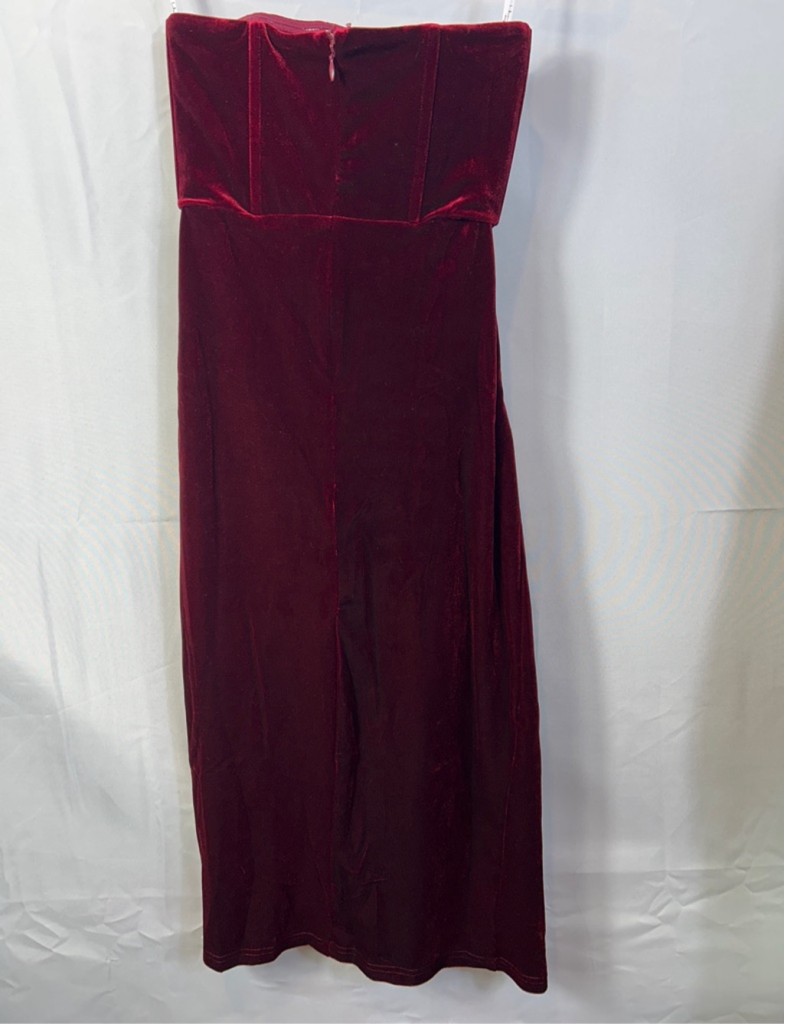 Lulus XS wine Red Velvet Corset Top Dress New