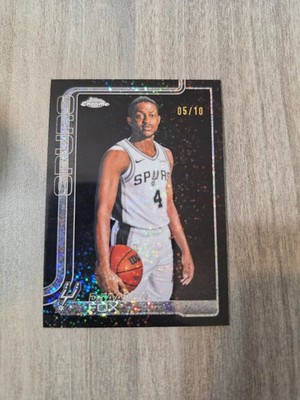 2025-26 Topps Chrome Update De’Aaron Fox Black Speckle /10 Image Variation Spurs