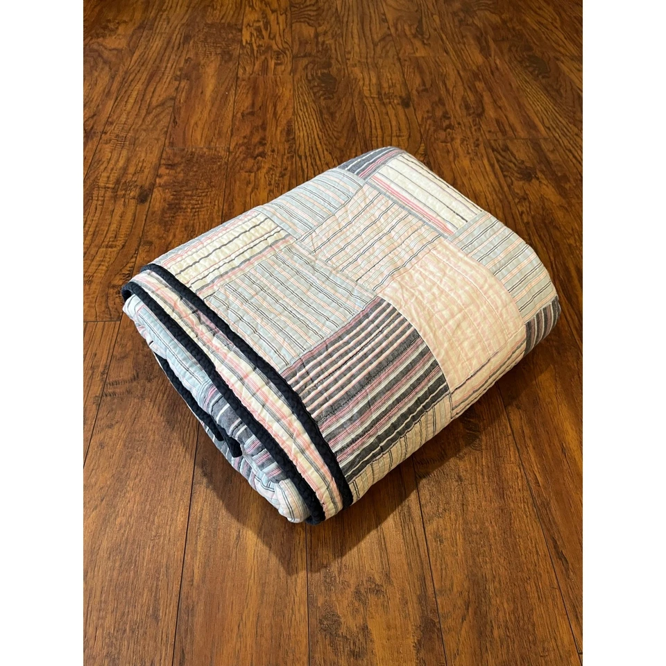 Juego de ropa de cama doble NAUTICA STRIPE rosa azul marino 66x84 almohada fundas almohadas Foto 2 de 4