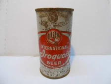 IROQUOIS INTERNATIONAL FLAT TOP BEER CAN~INTERNATIONAL BRG, BUFFALO, NY