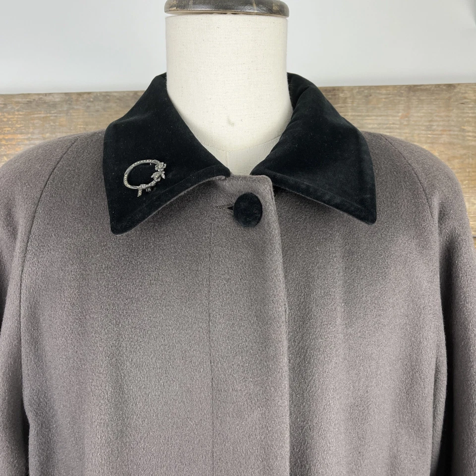 Abrigo de lana de trinchera Forecaster Of Boston talla 12 de colección con cuello de terciopelo años 60 80 90 Foto 2 de 4