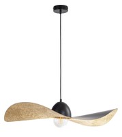 Pendelleuchte Schwarz Gold E27 Wellenschirm Modern Esstisch HäNgelampe