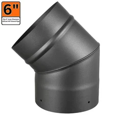 Allfuel 6 In. X 6 In. Single Wall 45-Degree Elbow Stove Chimney Pipe