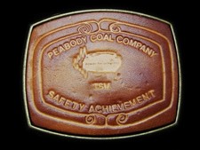 KL07128 VINTAGE 1970s  PEABODY COAL COMPANY  TSM SAFETY ACHIEVEMENT BUCKLE
