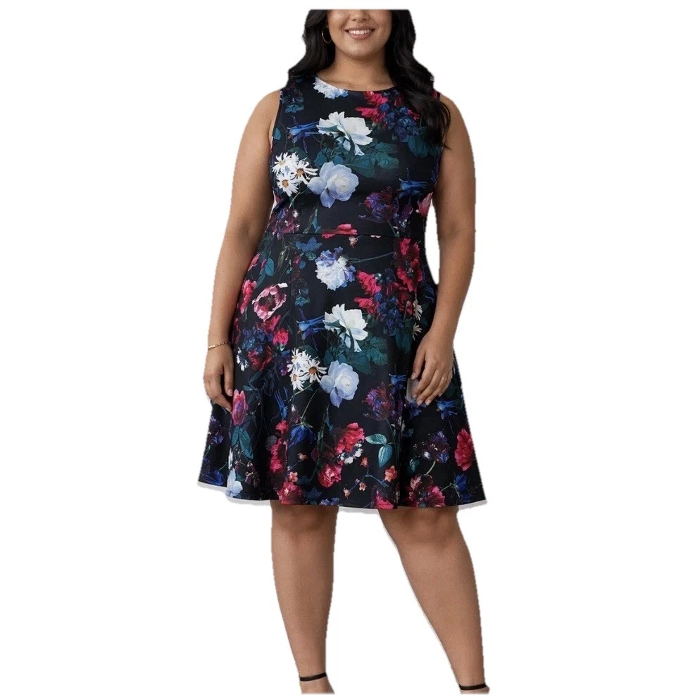 Plus Size Calvin Klein Dress Dillards Calvin Klein Floral Elbow-Length  Sleeve A-Line Midi Dress