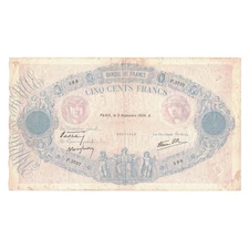 [#145836] France, 500 Francs, Bleu et Rose, 1939, P.3757, VF(30-35), Fayette:31.