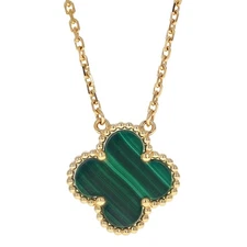 Van Cleef & Arpels Vintage Alhambra Malachite Pendant 18KT Yellow Gold