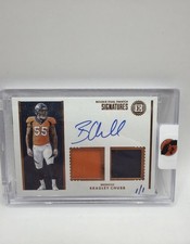 2018 Bradley Chubb Panini Encased ON CARD Auto BLUE INK Dual Patch 1 OF 1 ~ 1/1