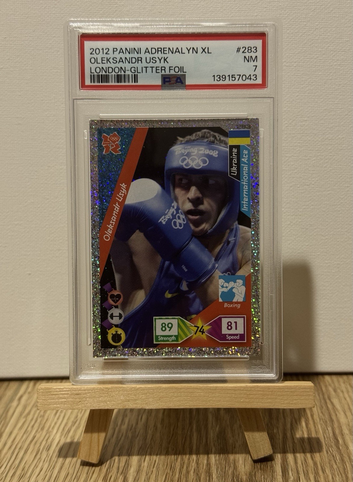 2012 PANINI ADRENALYN XL LONDON GLITTER FOIL #283 OLEKSANDR USYK PSA 7 NM