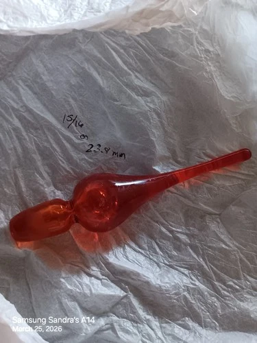 Blenko Glass Bottle Stopper, Tangerine