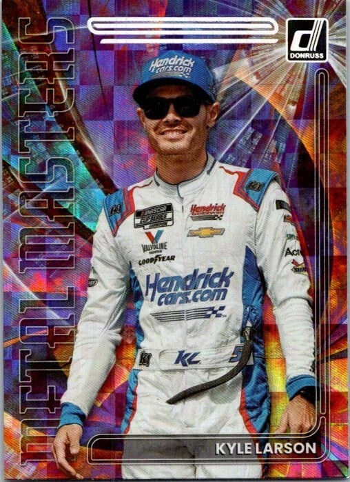 Kyle Larson 2023 Donruss Racing Metal Masters Checkers Holographic Card #MM3!