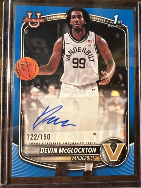 DEVIN McGLOCKTON 2025/26 Bowman U 🏀 #PA-DM 1st Bowman RC AUTO BLUE #'d/150 