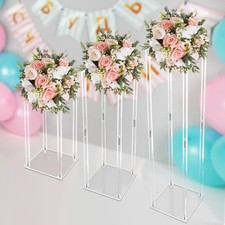 Clear Acrylic Flower Stand 40/60/80cm Tall Column Vase Wedding Decoration