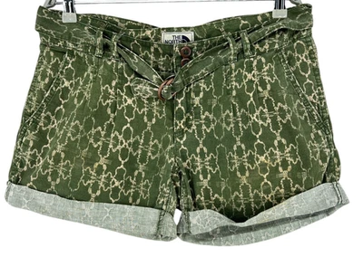 THE NORTH FACE Femmes 55% Lin Chino Décontracté Shorts Verts Taille 10 - W32 - Photo 1/4