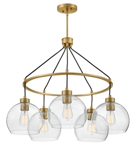 Lark 83014 Rumi 5 Light 30"W Ring Chandelier - Brass - Picture 8 of 10
