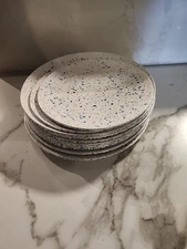 Zak Designs White Blue Confetti Melamine Dinnerware Pieces Plates 10 Pc 2 Sizes