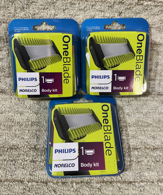 3 NEW - Philips Norelco Genuine OneBlade Replacement Blade Body Kit  QP610/80