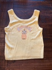Billabong Women's Ribbed Yellow Pineapple Crop Tank Top ~ Small ~ NWOT ~ Surfer