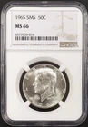 1965 SMS Kennedy Half Dollar certified MS 66 by NGC!