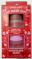 Trader Joe’s Lip Mask Duo Shea Butter Coconut Oil Chocolate Berry