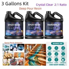 Deep Pour 2:1 Epoxy Resin Supplier - 12kg/ 3 Gallons Kit - DIY Art Castings
