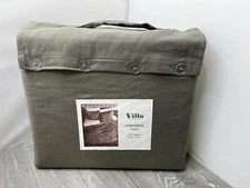 Villa Basketweave Pebble Duvet Cover by Noble Excellence, Gray Queen/Full