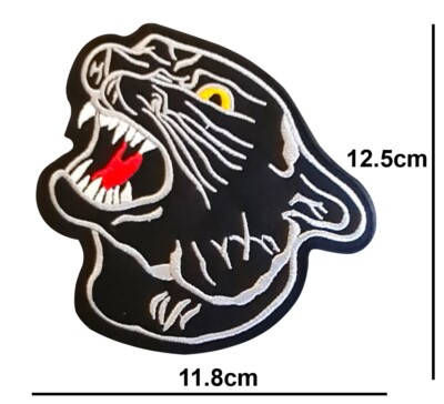 Panther Raubkatzengesicht gestickt Patch Aufbügeln oder Aufnähen Abzeichen Applikation Logo