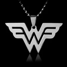 WONDER WOMAN NECKLACE Superhero Stainless Steel Metal Pendant 70cm Ball Chain