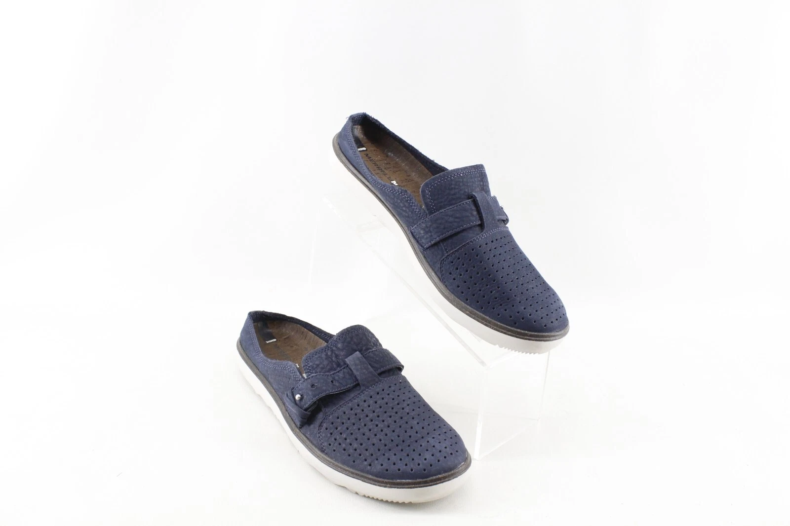 Merrell Mens Around Town Mule Slip On Shoes US 10 Navy Blue Leather J03700