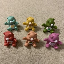Care Bears Lot of 6 Vintage Collectible Mini Toy Figures TCFC PVC Cake Toppers