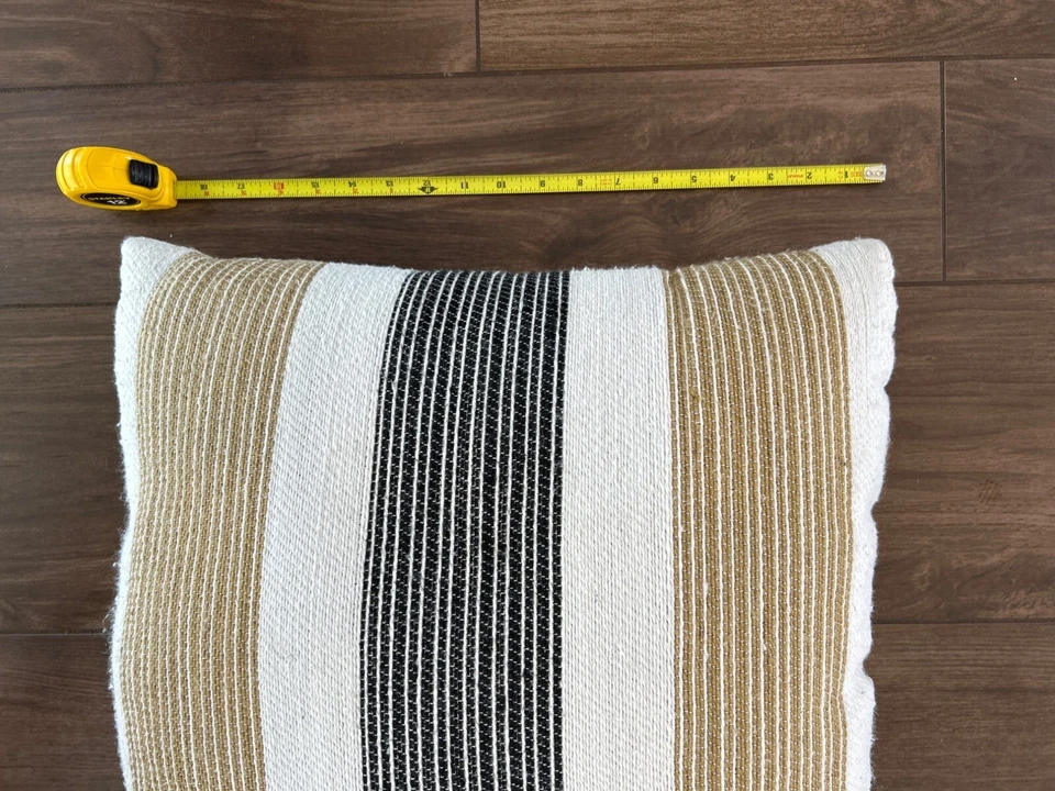 Lauren Ralph Lauren Striped Throw Pillow 19"X19" Set of 2 White Black Beige - Image 3 of 4