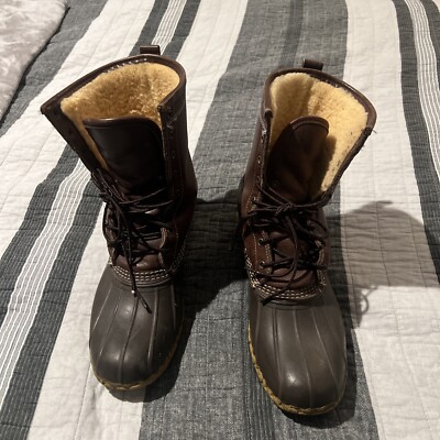 LL Bean Shearling Lined Bean Boots Men s Size 12