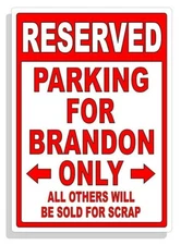 Personalized Parking Sign Wall Decal Metal Sign No Parking Customized Brandon