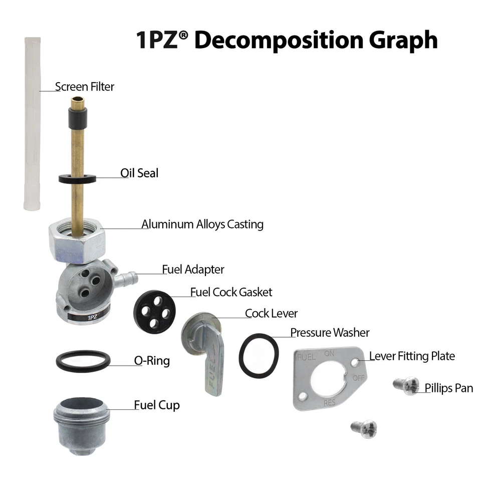 Tanque de combustible de gasolina Petcock para Honda Motocycle CM400T 1981 1980 1979 #16950-447-005 Foto 2 de 4