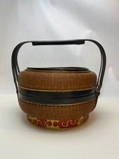 FINE ANTIQUE CHINESE HAND-MADE WOVEN BAMBOO BASKET
