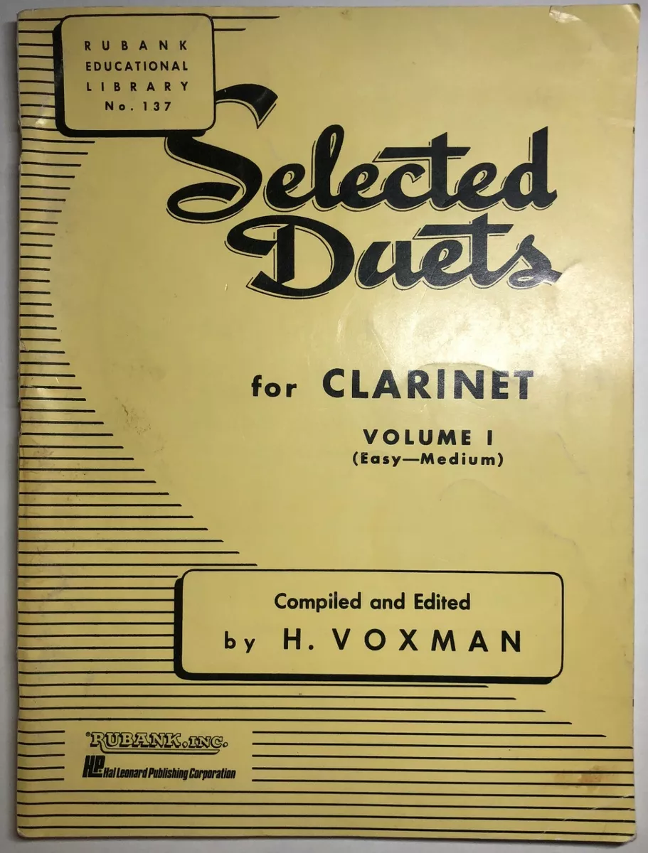 Selected Duets for Clarinet Volume 1 Easy to Medium Music Book